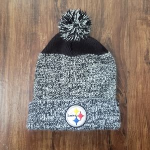 Gray & Black Steelers Beanie
